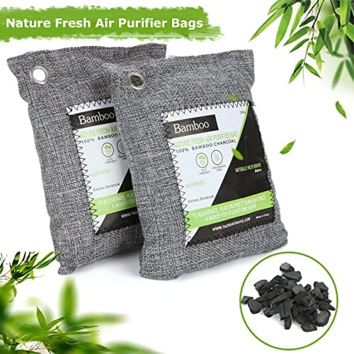MIVIDE 6PCS 200G Activated Bamboo Charcoal Air Purifying Bag, Nature Fresh Air Purifier Bags, Odour Eliminator Absorber, Moisture Absorber, Room Deodoriser Air Freshener for Home, Car, Closet, Fridge — view 4