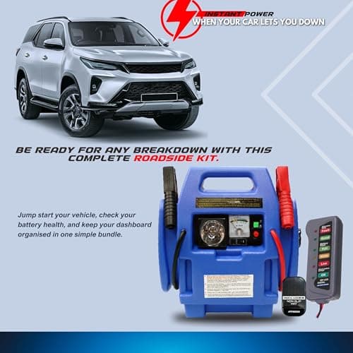 ACPP9 900A Portable Power Pack Jump Starter with 300 PSI Air Compressor, 12V Power Station, LED Work Light, Battery and Alternator Tester and 4TRESS Non Slip Dash Mat — view 2