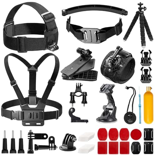 AKASO 42 in 1 Action Camera Accessory Kit, Compatible with GoPro Hero10/Hero9/Hero8/Hero7/GoPro Max/Insta360/DJI Osmo Action Apexcam