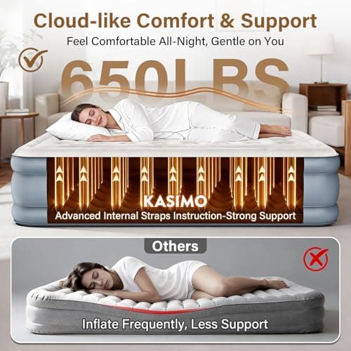 KASIMO Single Inflatable Mattress, Airbed with Built-In Battery Pump — view 6