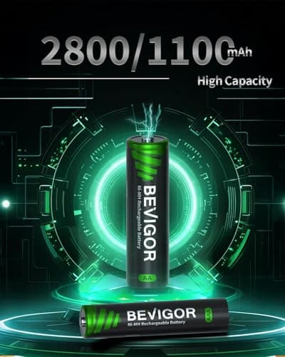 BEVIGOR 16 Pack AA AAA Rechargeable Batteries Set 8 x 2800mAh AA & 8 X 1100mAh AAA Batteries High Capacity, 1.2V Low Self-Discharge, PreCharged — view 2