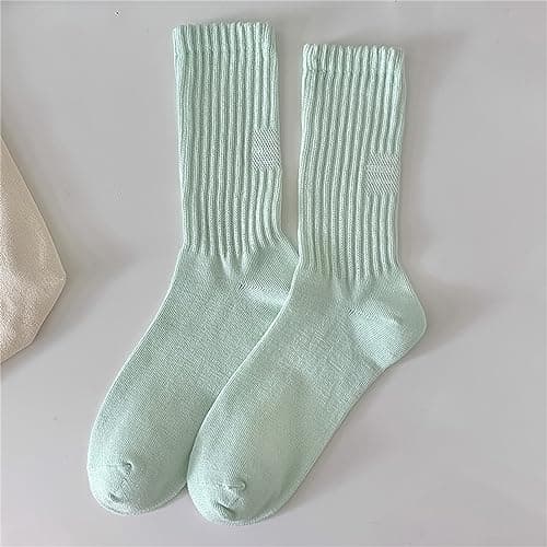 compression socks for women funnys Socks Women Thin Cotton Soft Cotton Bootie Above Ankle Crew Thermal Non Slip Sock Comfortable Walking Running Sock heat holders ladies Mint Green — view 3