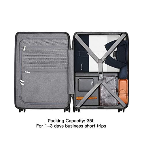 LEVEL8 Carry-on Suitcase 20 Inch with Laptop Compartment, Travel Luggage Hardshell with USB Charging Port, Cabin Size Lightweight with 8 Spinner Wheels,TSA(57cm,38L, Royal Blue) — view 5