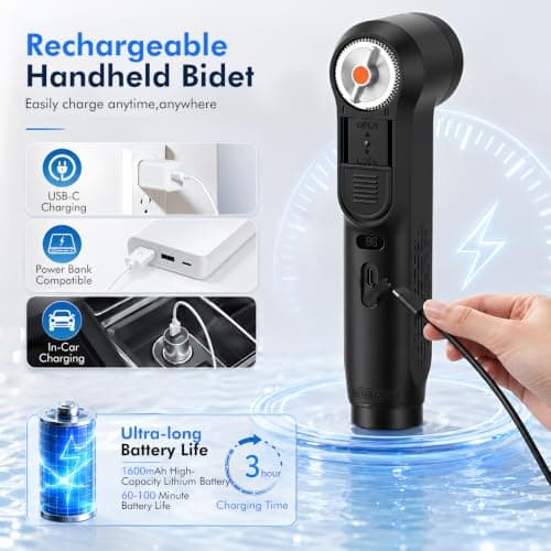 Portable Bidet Sprayer for Toilet, Electric Handheld Travel Muslim Shower — view 4