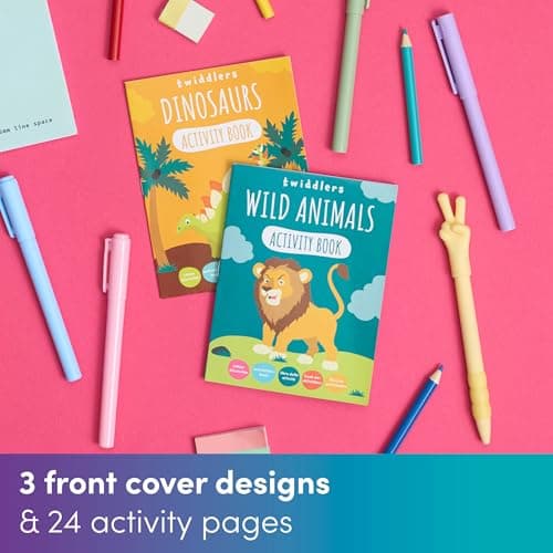 THE TWIDDLERS 24 Mini Colouring Activity Books for Kids, A6 Size - Learning Safari Dinosaur & Sea Animals for Children, Perfect Mini Activity Books for Party Bags Birthday Favours Fillers (Ages 4-8) — view 3
