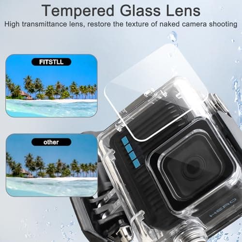 FitStill 45M/148FT Waterproof Case for Go Pro Hero 4K (2024), Protective Underwater Dive Housing Shell with Bracket Accessories — view 4