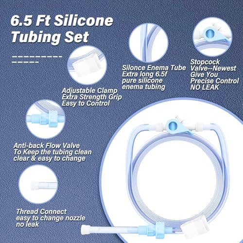 TopQuaFocus Travel Portable Enema Bag kit Anel Douche Enemas for Men Women Colon Cleansing 2L Home Coffee Douche Bags with 6.5FT Silicone Tube — view 6