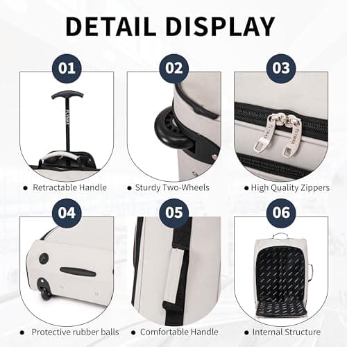 56x45x25 Easyjet Cabin Bag Hand Luggage Approved Cabin Case Lightweight Suitcase Also Approved for BA Jet 2 1.5kg 57L Grey — view 4