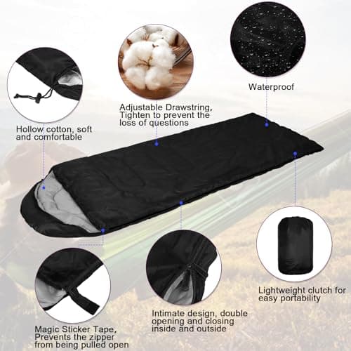 Macarrie 6 Pack Sleeping Bags for Adults Sleeping Bags Warm Envelope Sleeping Bags Lightweight Waterproof Sleeping Bags with Compression Sack for Outdoor Camping Backpacking Hiking (Dark Colors) — view 3