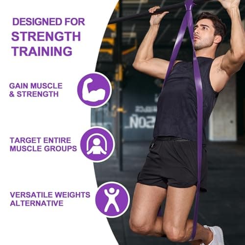 Resistance Band Assist Band Workout Exercise Band, Stretch Training Red Fitness Band for Unisex, Ideal for Home, Pilates, Yoga, Powerlifting, CrossFit, Muscle Toning (Red 15-35LBS) — view 3