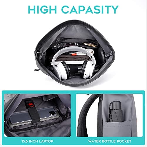 BANGE carry on Backpack roll top Laptop Backpack Waterproof for Men and Women travel Backpack Cabin Size for Airplanes(gray) — view 2