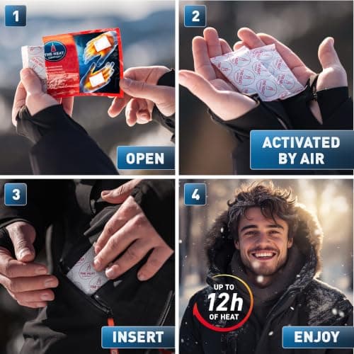 THE HEAT COMPANY Handwarmers - 10 Pairs - EXTRA WARM - Hand Heat Pads - 12 Hours Warm Hands - Instant Heat - Air Activated - Purely Natural — view 3