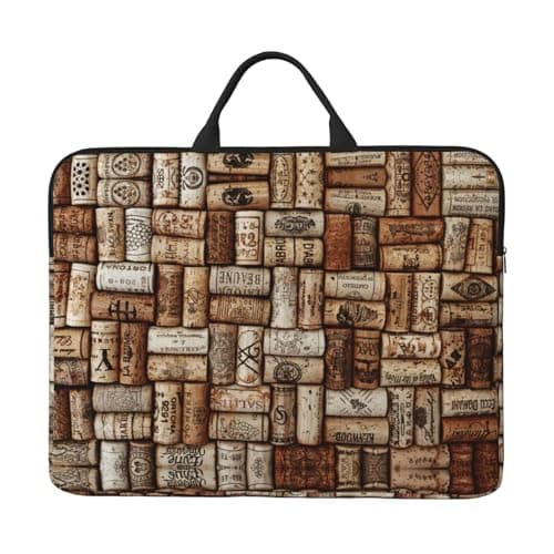 Wine Cork 14 Inches Laptop Sleeve Compatible Protective Case With Zipper Classic Portable Handle