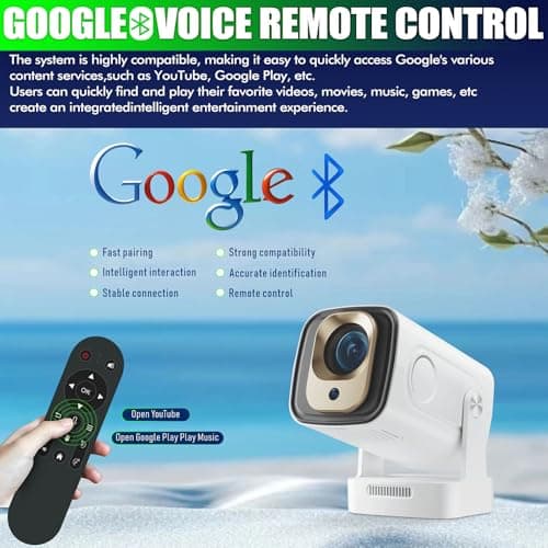 KEPEAK Portable Mini Projector, 4K 1080P WIFI6 Bluetooth 5.4 Android 11, 180° Rotatable/Auto Keystone, 130"Screen Smart Projector, Video Projectors with USB/HDMI/DC Port (White) — view 6