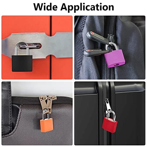 Flintronic 6 Pack Suitcase Lock with Key Small Padlock Luggage Lock Travel Lock Backpack Lock, Color Metal Padlock with Key, Small Padlock for Travel Backpack Play Fitness — view 5