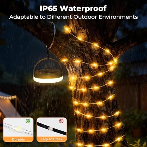 Famgoods Multicolor Solar Camping Lights, 10m Solar &USB Recharge — view 4