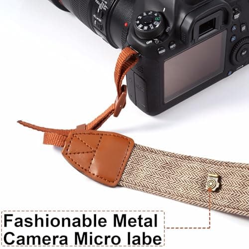 XILIYAI Camera Neck Strap, Cotton Woven Camera Strap Adjustable Camera Strap for Camcorder,and Nikon,Canon,Sony,Minolta,Panasonic,SLR,DSLR Digital Binoculars Video(Khaki) — view 3