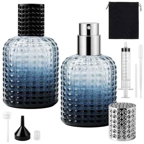 Maxumille 2 Pcs Perfume Bottle Empty 50ml, Gradient Aftershave Spray Bottle