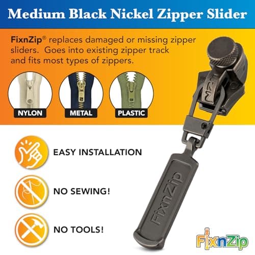 FixNZip® Zipper Repair Kit - Medium - Black Nickel — view 2