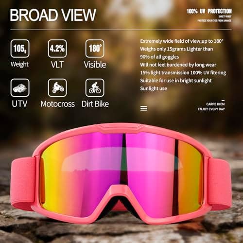 SPOSUNE Ski & Snow Goggles - Windproof, Anti-Fog, UV Protection for Men & Women | Dirt Bike, Motorcycle, ATV, Off-Road, OTG — view 3