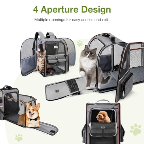 Lekesky Large Expandable Cat Carrier Backpack for Dogs & Cats Up to 25 Lbs — view 6