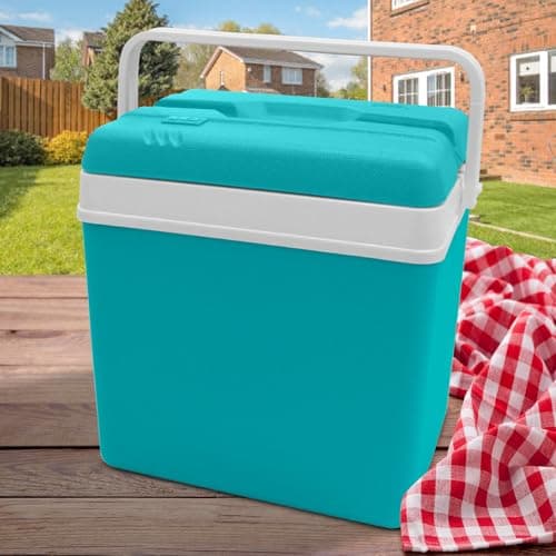 Daniel James Large Cool Box - 15L, 24L or 35L Insulated Cooler Box with Carry Handle & Lid for Ice Cold Food & Drink - Lightweight & Durable for Camping, Picnic & Travel (Turquoise, 24-Litre) — view 4