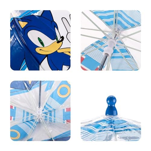 Sonic The Hedgehog Kids Clear Dome Umbrella Transparent See-Through Canopy — view 5