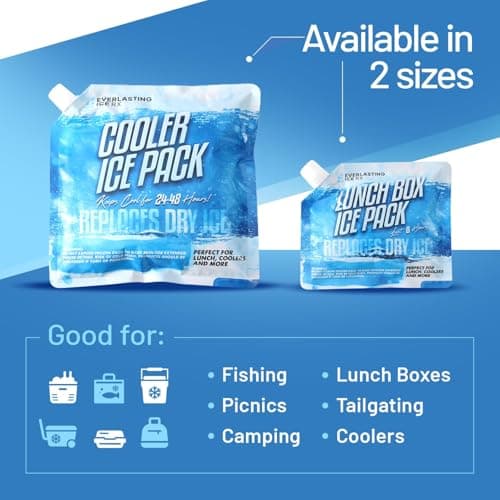 Everlasting Ice RX Reusable Ice Packs for Lunch Boxes (4 Pack) Up to 48 Hours Freezer Packs | 7.5 x 6.5 in | Long Last Cooler Ice Packs for Camping, Fishing, Beach, Road Trips — view 3