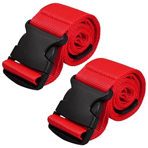 Cozlly Luggage Straps 2/4 Pack Suitcase Straps Adjustable Luggage Strap for Suitcases Baggage Bag Travel Accessories Suitcase Strap Belt Wide Packing Straps Band with Quick Release Buckle… — view 2