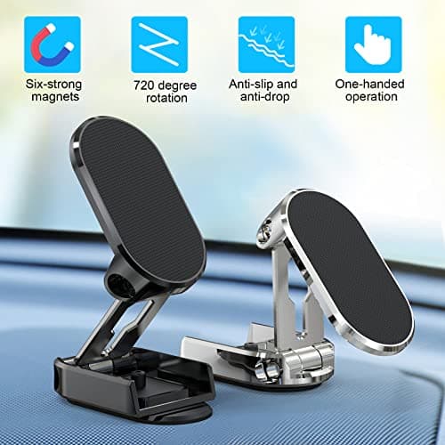AXFEE Car Phone Holder, Folding Magnetic Phone Holder For Cars(Black) — view 4