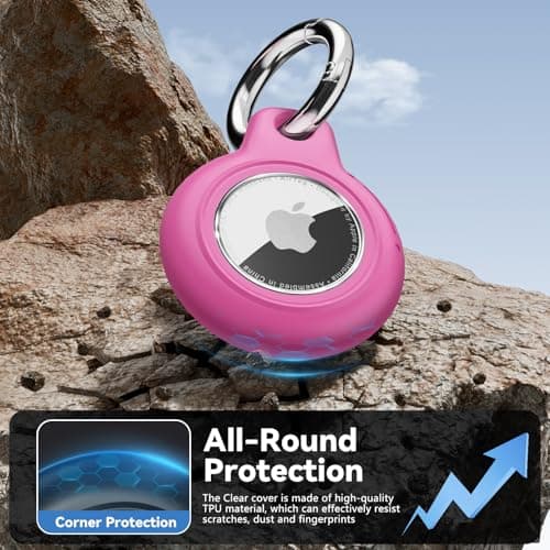 TNSNK for AirTag Holder Keyring, 1 Pack,Rose Red — view 5