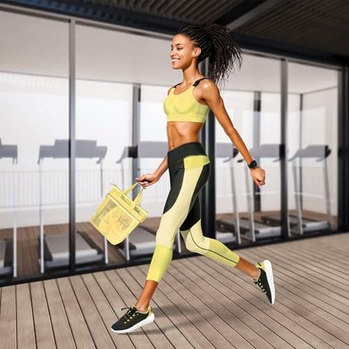 DV Lifestyle Mesh Shower Bag 25 x 26cm Caddy with Zipper & 2 Pockets. Quick-Dry Portable Toiletry Tote for Bathroom, Gym, Travel, Camp, Beach, for Sunscreen, Dorm & College Essentials (Yellow) — view 2