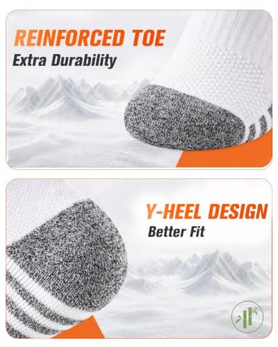 Niofind Mens Bamboo Thermal Socks, 6 Pairs Full Cushioned Breathable Socks — view 5
