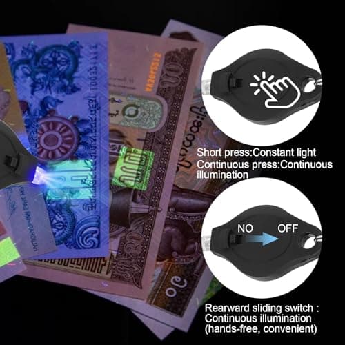6Pcs Note Checker Blacklight Mini LED Keychain Torches Keychain Flashlight — view 4