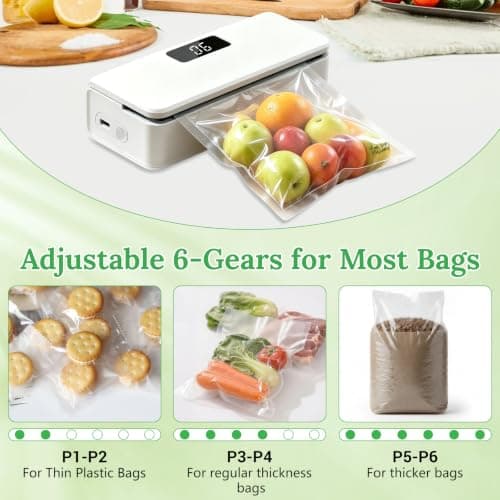 SUPRBIRD Portable Mini Bag Sealer,Foil Sealer,LED Display & 6 Heat Settings, Magnetic Back with Hidden Cutter, USB-C Rechargeable,Suitable for storing food in the kitchen — view 3