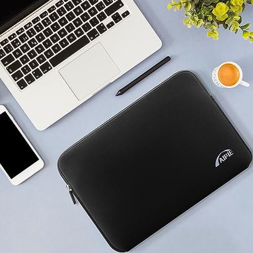 AIPIE Laptop Sleeve 15-15.6 Inch Notebook Case Bump Absorb Briefcase Carrying Bag Compatible with MacBook, Acer, Asus, Dell, Lenovo, Microsoft, HP Durable Laptop Cover, Black — view 5