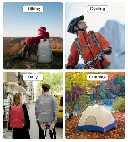 MRPLUM 30L Rucksack Foldable Ultralight Packable Backpack,Grey — view 6