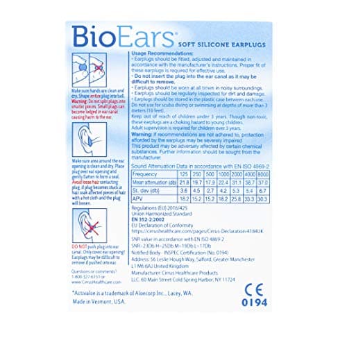 BioEars Soft Silicone Earplugs with ACTIValoe. Premium silicone. Protection from Water and Noise, 3 Count (Pack of 1) — view 2