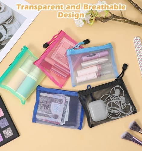 Small Make up Bag, Small Makeup Bag for Handbag with Zip Travel Toiletry Bags Coin Pouch Daily Accessories（7PCS） — view 4