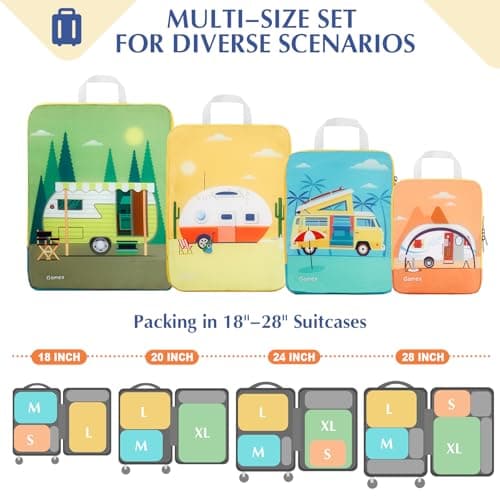 Gonex Compression Packing Cubes, 4-Piece Expandable Travel Organisers — view 3