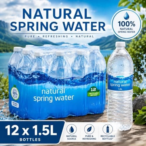 Multipack Cost co - 1.5l Bottle Still Spring Water, Bulk Hydration Pack For Everyday Use - 12 x 1.5l Bottles — view 2