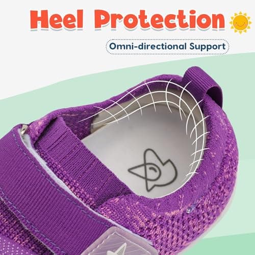 JOINFREE Kids Walking Shoes Wide Hiking Sneakers Girls Sports Tennis Trainers Non-Slip Boys School Sneaker Purple UK Child 11 — view 5