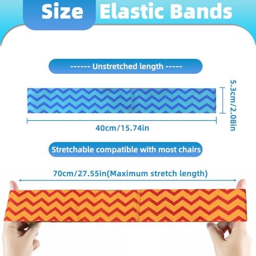 Bmeigo 6-Pack Beach Towel Bands for Sun Loungers Wide Strong Elastic Straps — view 2