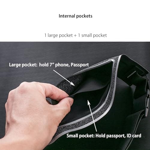 Ahijklmn Running belt,Slim Running Waist Fanny Pack Runner Exercise Phone Belt Hip Pouch Bag for Women Men iphone Samsung, White Grey, One Size, Classic — view 6