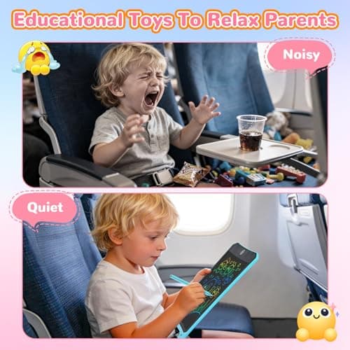 [2 Pack] cimetech 8.5 Inch LCD Writing Tablet travel toys for Kids, Colorful Screen Drawing Pad and Doodle Board, Holiday Travel Essentials Birthday Gift for 3 4 5 6 7 8 Year Old Boys Girls(Pink&Blue) — view 2