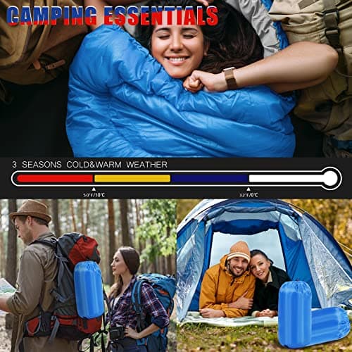 Junkin 12/36 Pcs Camping Sleeping Bags for Adult, Green, Cyan, Blue, 12 Pcs — view 6