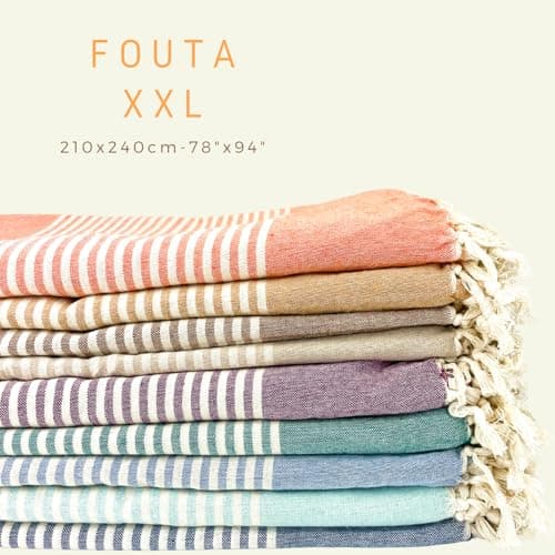 MOMOMUS Beach Blanket XXL 210x240cm (83x94in) Sand Free Cotton Mat — view 4
