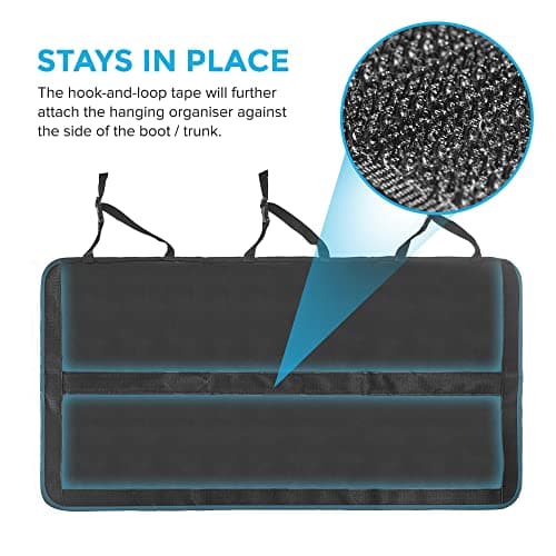 Hillington Car Backseat Storage Bag With Pockets And Fastening Flip Cover Waterproof Collapsible Foldable Multiple Pockets Shopping Cleaning Tidy Trunk Organiser Kick Mat — view 6