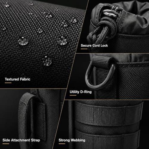 Ezranova 1pcs Molle Water Bottle Pouch for Hiking and Cycling (Black) — view 2