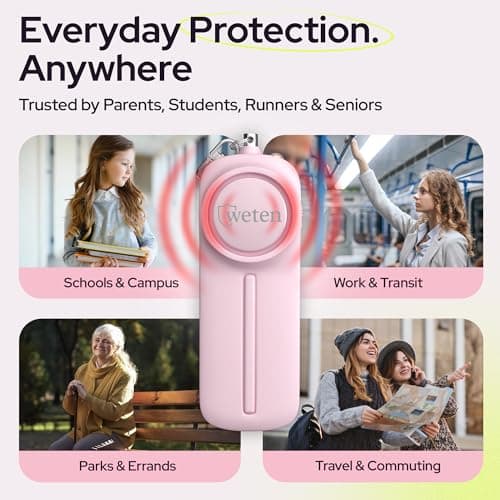 Personal Safety Alarm Keychain for Women, 3 Pack, 130dB Siren, LED Light — view 6